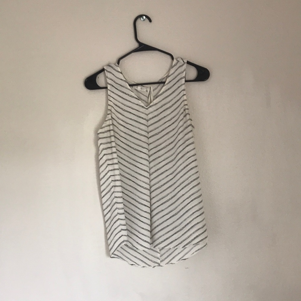 Black and white blouse.